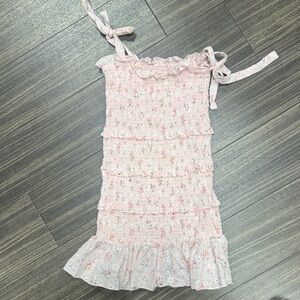 Katie J NYC Pink Floral Smocked Sundress